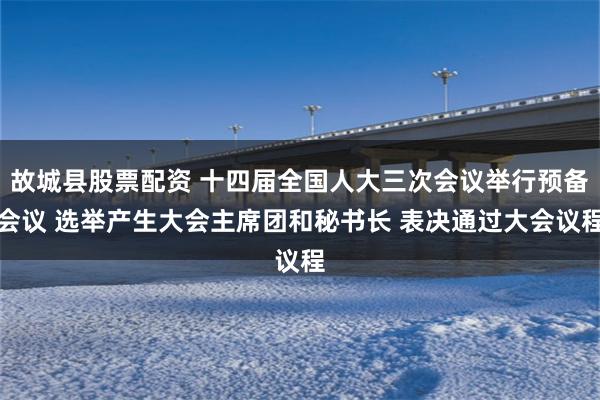 故城县股票配资 十四届全国人大三次会议举行预备会议 选举产生大会主席团和秘书长 表决通过大会议程