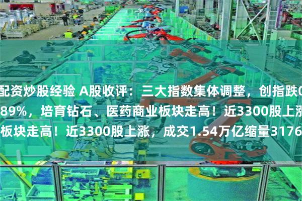 配资炒股经验 A股收评：三大指数集体调整，创指跌0.25%北证50逆势涨1.89%，培育钻石、医药商业板块走高！近3300股上涨，成交1.54万亿缩量3176亿