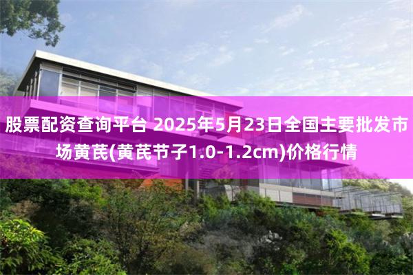 股票配资查询平台 2025年5月23日全国主要批发市场黄芪(黄芪节子1.0-1.2cm)价格行情