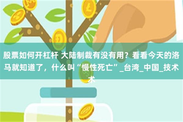 股票如何开杠杆 大陆制裁有没有用?看看今天的洛马就知道了,什么叫“慢性死亡”_台湾_中国_技术