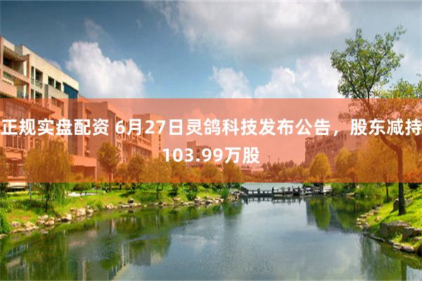 正规实盘配资 6月27日灵鸽科技发布公告，股东减持103.99万股