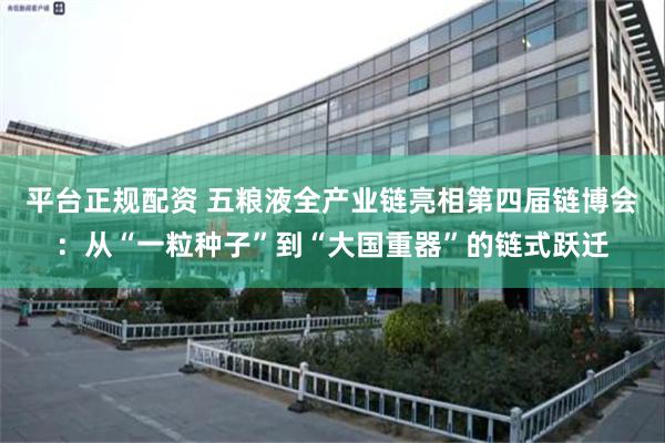 平台正规配资 五粮液全产业链亮相第四届链博会：从“一粒种子”到“大国重器”的链式跃迁